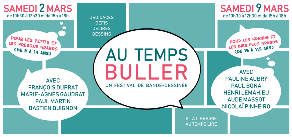 Au Temps Buller 2019 : 9 talents, 2 jours dédiés à la BD