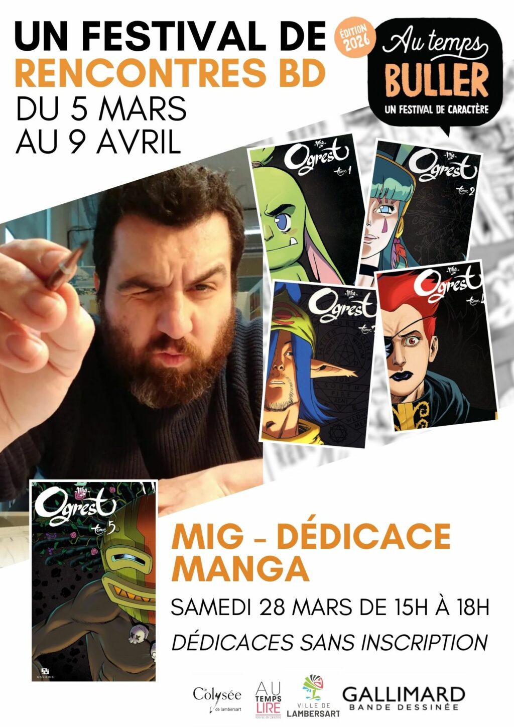 Samedi 28 mars de 15h à 18h : dédicaces avec MIG – SANS inscription !